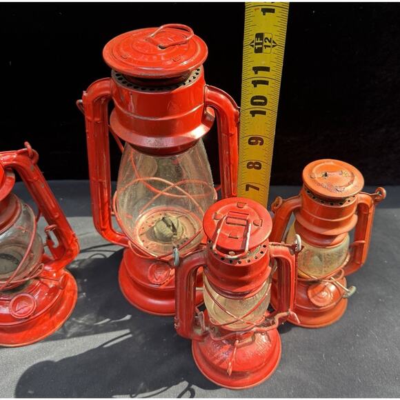 4 Nice VTG WINGED WHEEL Red Lanterns No. 350 & 500 Japan - Picture 10 of 13